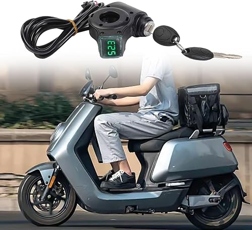 Electric Scooter Throttle Grip with Voltmeter Digital 12V-84V Key Lock LED Display 22 mm Handlebar Accessories Black - 4
