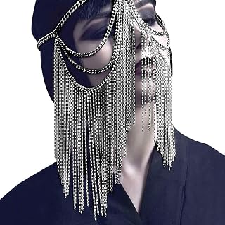 Women Masquerade Metal Head Chain Mask Face Headwear Chain Jewelry for Party Nightclub Dance Halloween Cosplay