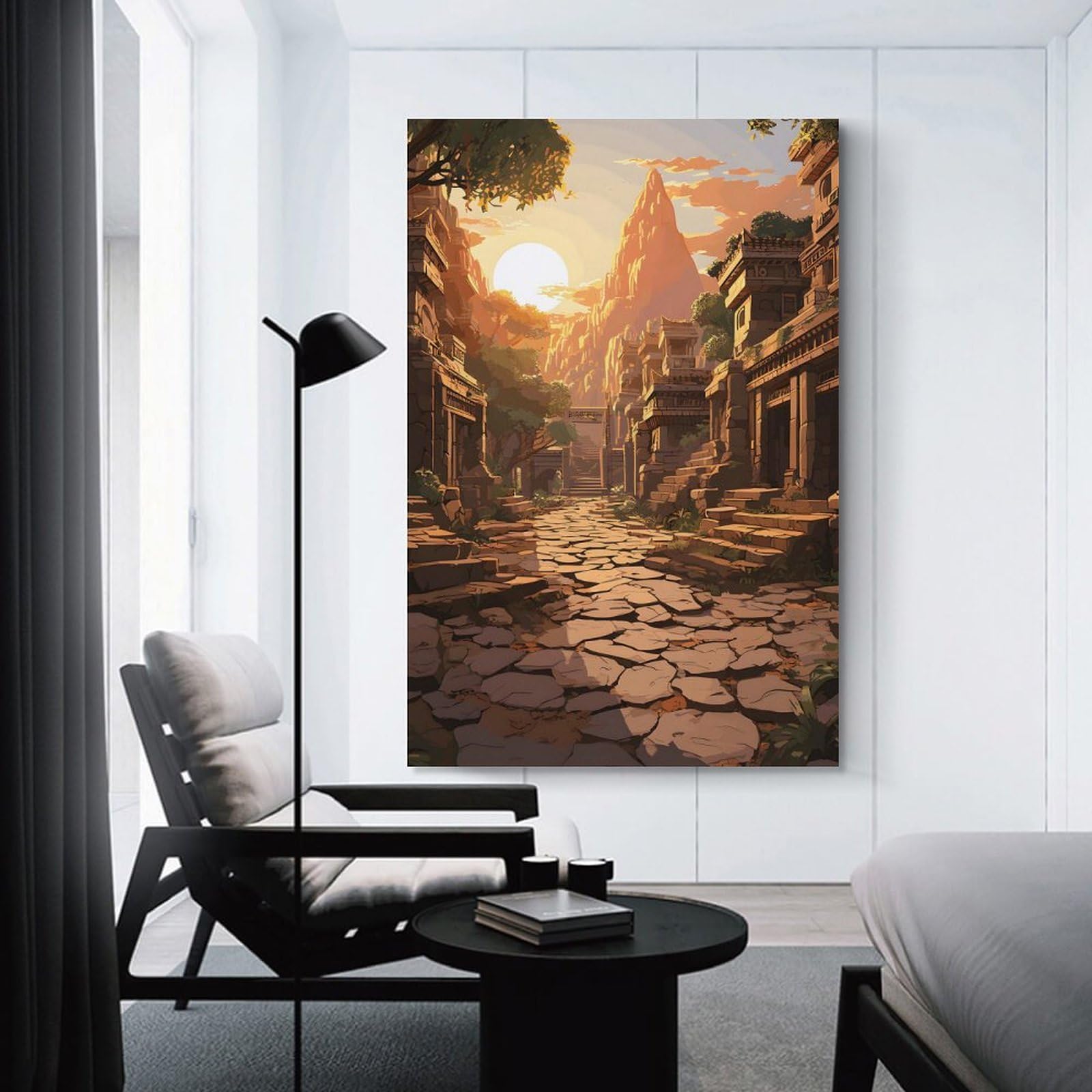 Junmoney Lost Temple Canvas Art Print 24x36inch(60x90cm), for New Homes, Bedrooms Or Workspaces, Gift Idea for Housewarming And Birthdays