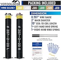 Vista 2 de Par de resortes de torsión para puerta de garaje de 2" juego con barras de bobinado antideslizantes y guantes, electroforesis de alta precisión sin