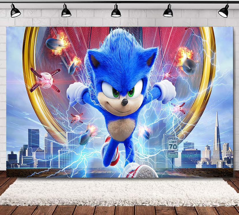 Sonic The Hedgehog 2 Party Tableware Set Plates Banners Kids Birthday Supplies. (backdrop)