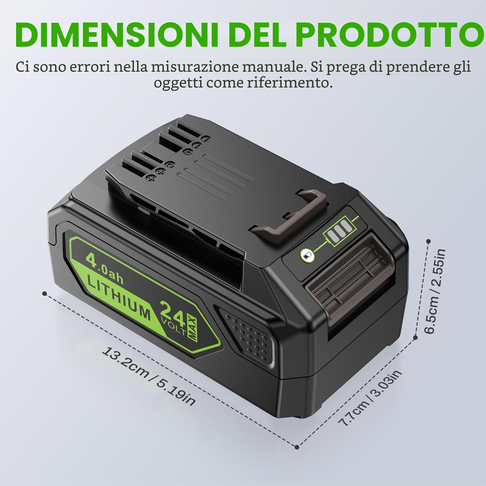 2 batterie di ricambio da 24 V 4 Ah per Greenworks, batteria agli ioni di litio ASUNCELL compatibile con gli strumenti Greenworks a batteria da 24 V Tools 29842 29852 BAG708 BAG711 20352 22232 2508302
