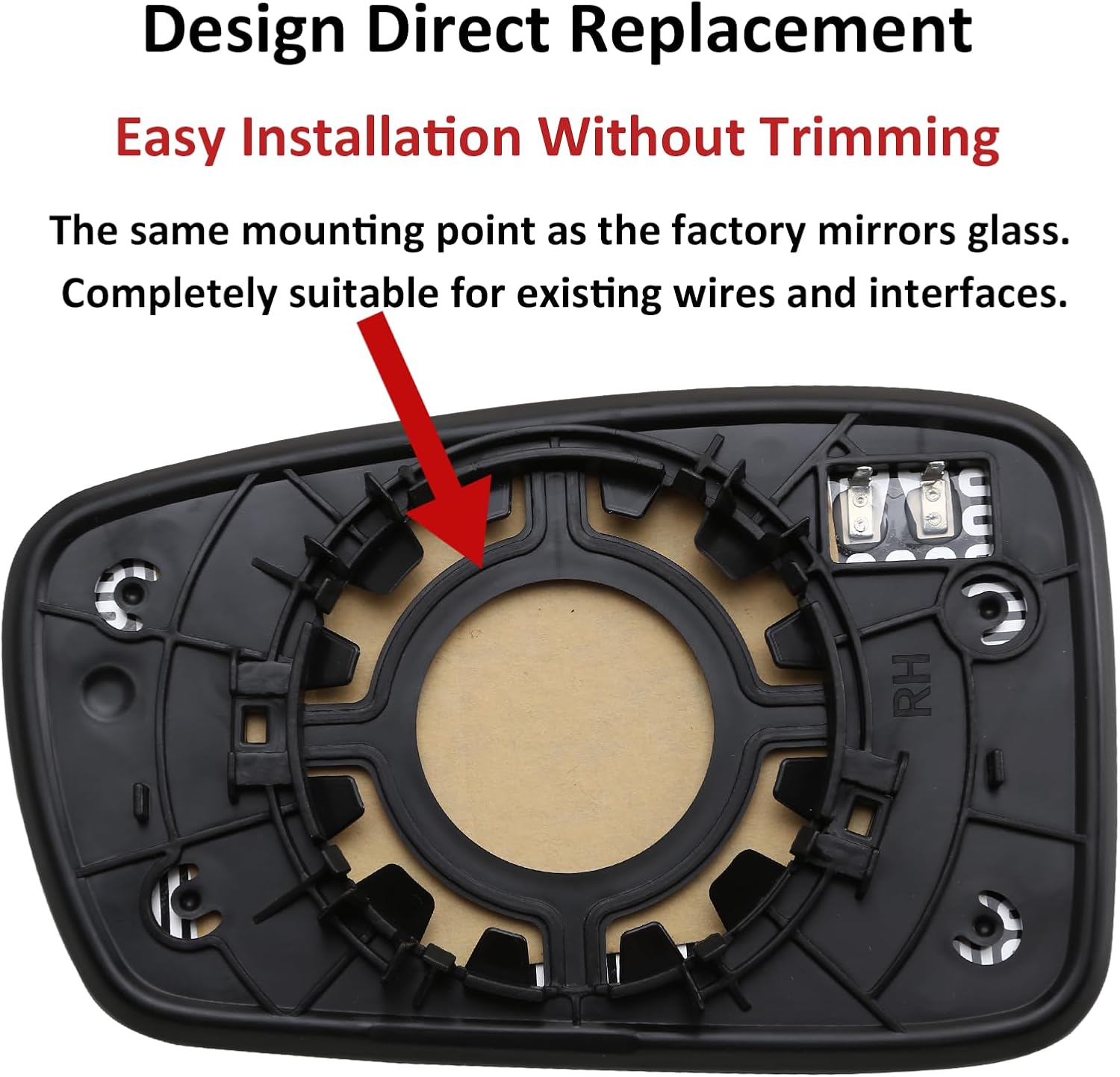 Passenger Side Mirror Replacement for Hyundai Sonata 2011 2012 2013 2014- Right Side Mirror Glass, Rear View Mirrors Glass with Power Heated