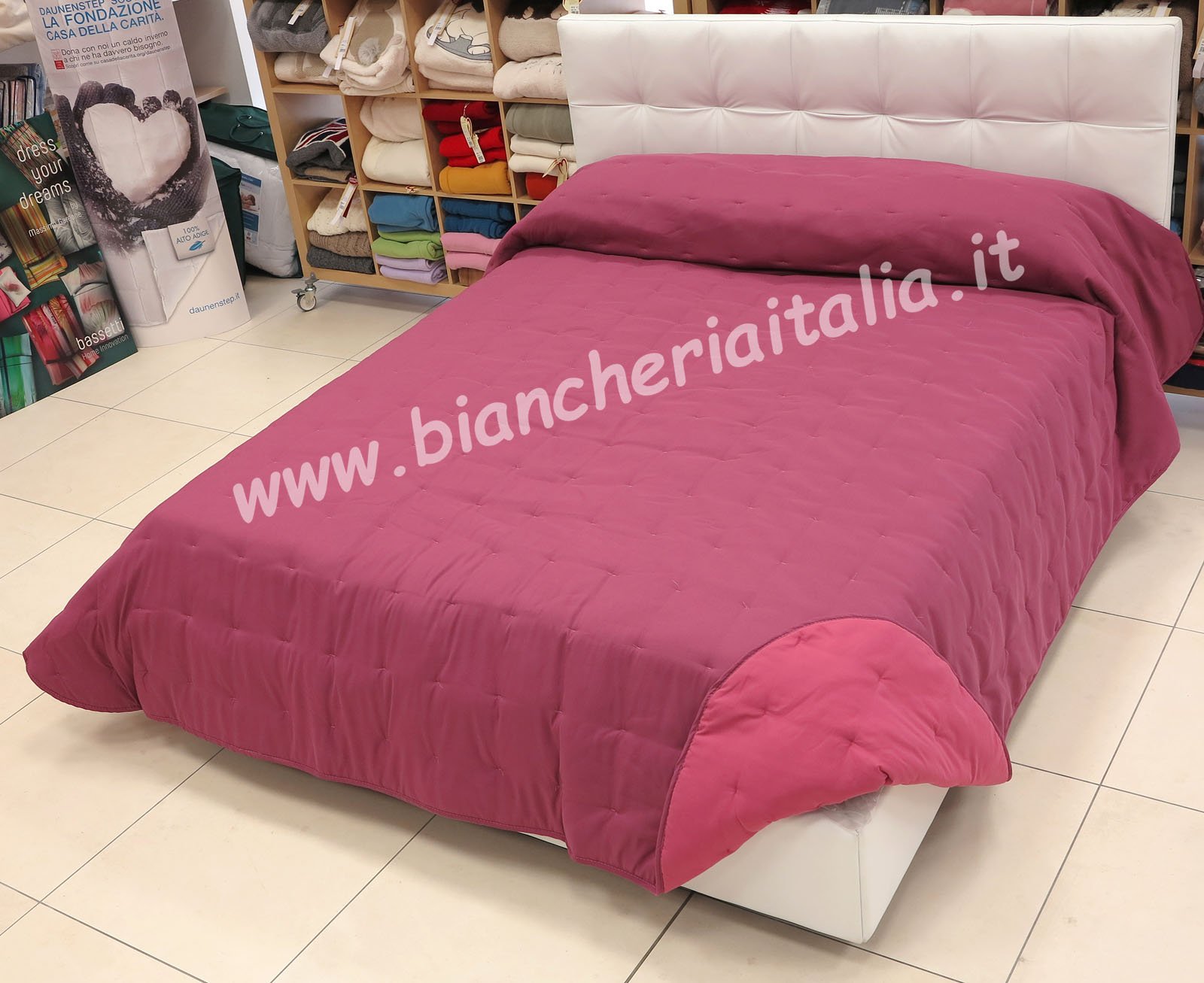 Caleffi 55166 Microfibra Mia Calduccia Coperta Mezza Stagione per Matrimoniale Letto, Bordeaux