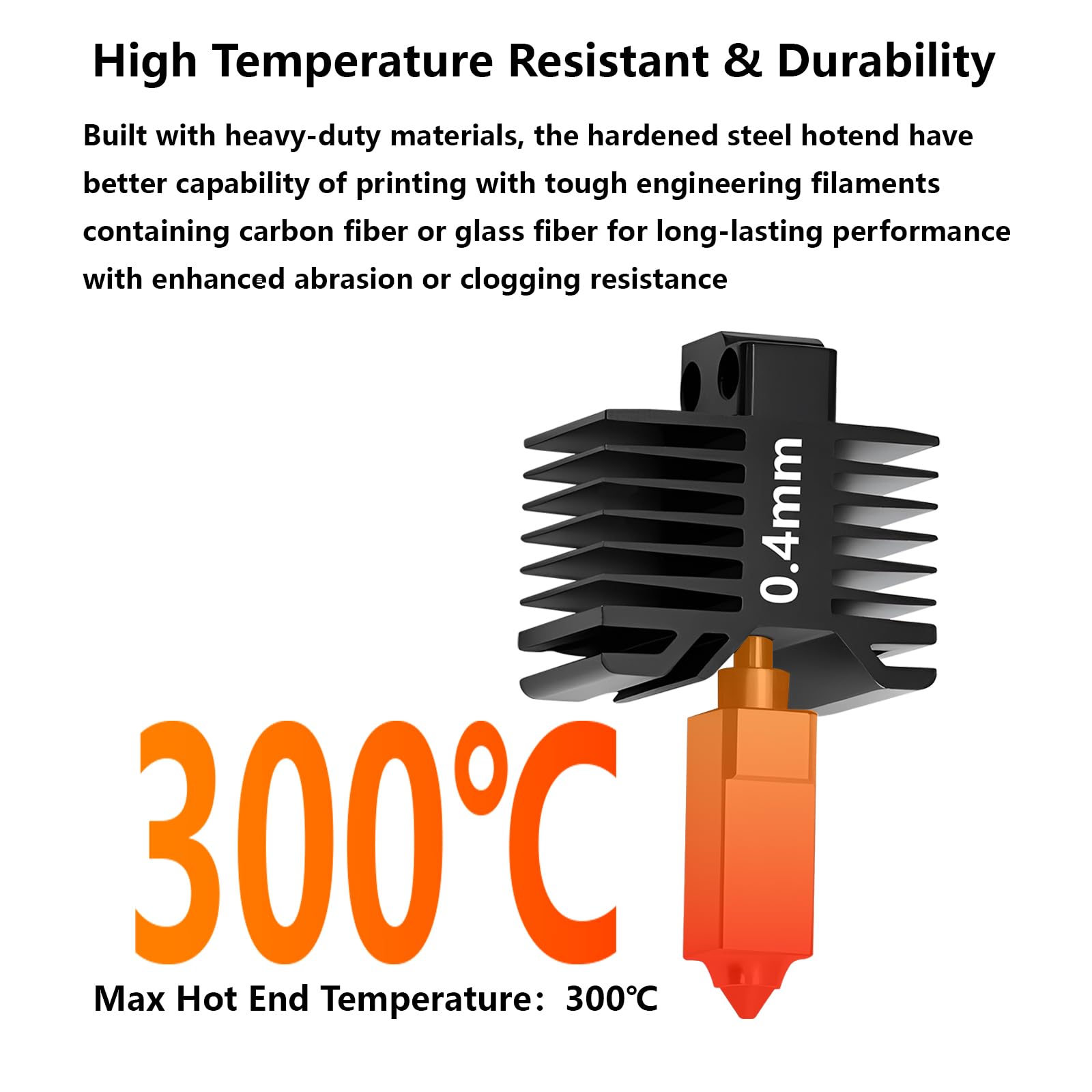 Upgraded All-Metal Hotend für Bambu Lab P1S/P1P: 0.4mm Hotend mit gehärteter Stahldüse, 24V 48W Keramik-Heizer & Hochtemperatur-Thermistor - Ersatz-Hotend für P1 Serie 3D-Drucker