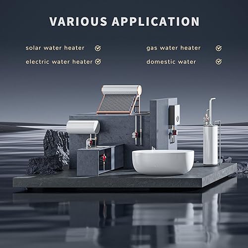 Miniatura 6 de Bomba de Recirculación de Agua Caliente, Bomba Circuladora de Agua, Bomba de Circulación Automática de 120W 110V, Cabezal de Acero Inoxidable NPT