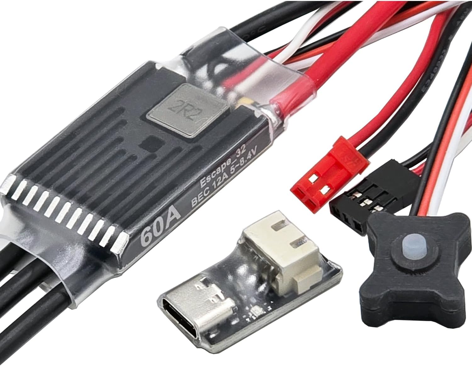 - Ghost Crawler Brushless ESC 60A ESCape32 Electric Speed Controller with 12A BEC 5~8.4V for 1/10 Crawler Car Ship Model Axial SCX10 TRX-4 TRX-6 with ESCape32 WiFi-Link Parameter Configuration Tool