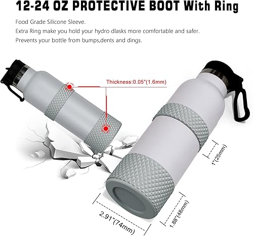 Miniatura 3 de Bota para botella de agua, doble protección de silicona con textura de diamante, protector de bota de silicona de 12 a 40 onzas y más botellas de