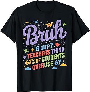Bruh 67 Teachers Meme Funny School Quote T-Shirt