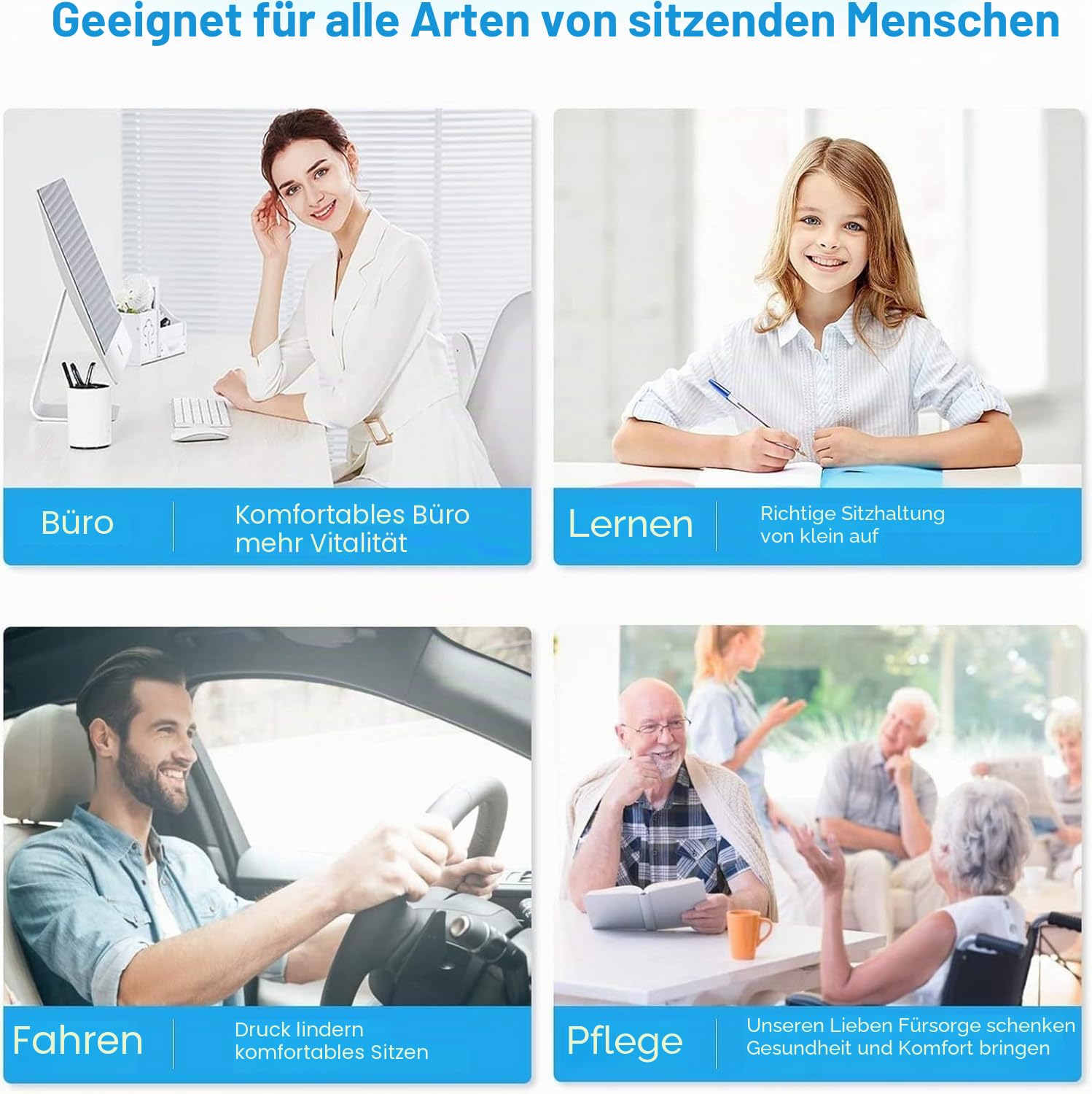 Feagar Orthopädisches Memory Foam Sitzkissen Für Bürostuhl & Autositz