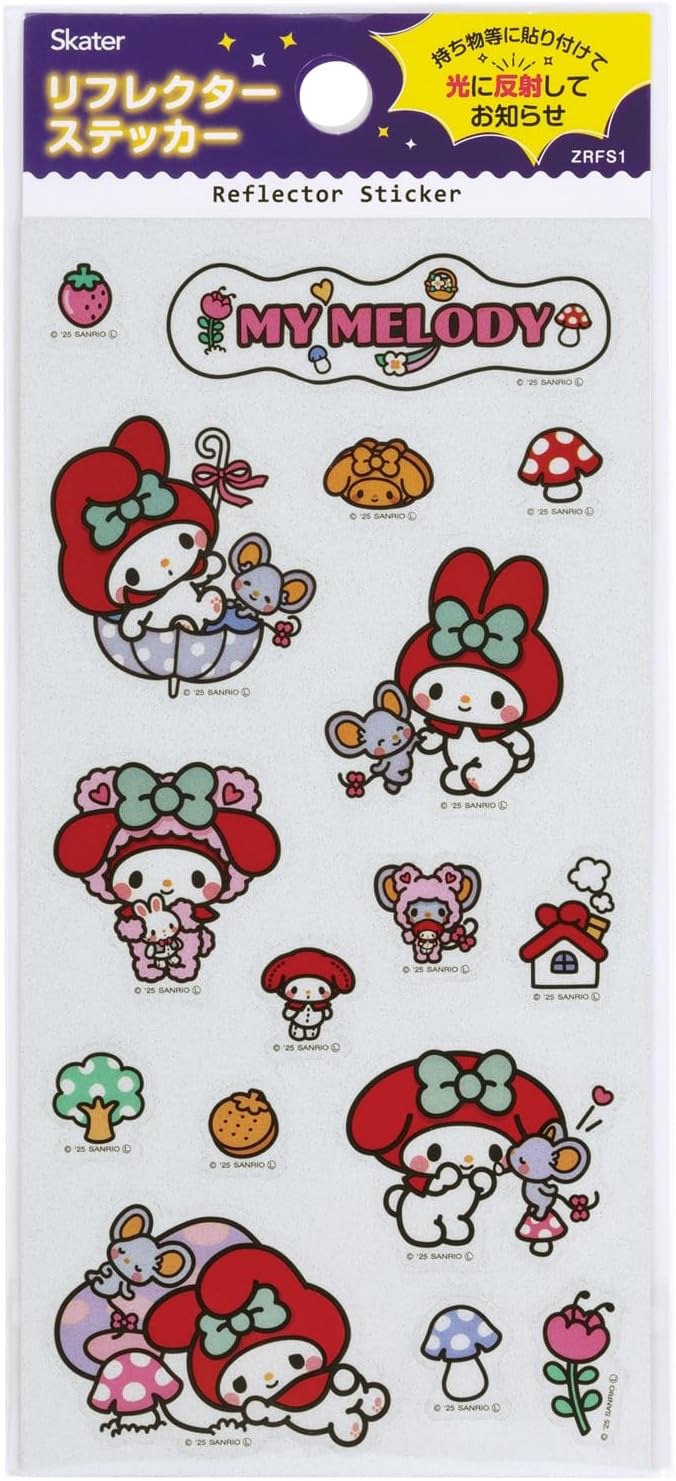 Skater ZRFS1-A Reflective Sticker, Sanrio My Melody, Favorite Days