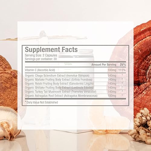 Miniatura 3 de Plant People - Potencia inmunológica  Apoyo inmunológico avanzado con hongos, astrágalo, hierbas y vitamina C  Natural, orgánico USDA, vegano, sin