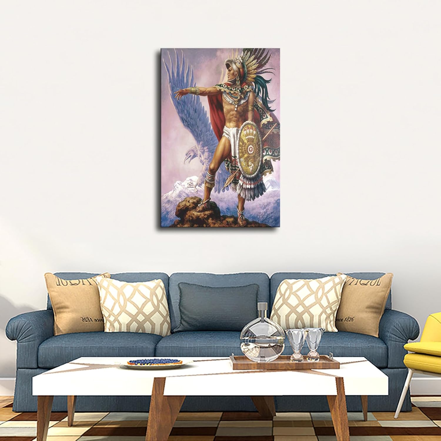 Mexican Mythology Aztec Eagle Warrior Poster Art Modern Classroom Kitchen Bedroom Room Living Room Office Decor Modern Family Bedroom Decor Posters (24×36inch Unframed)