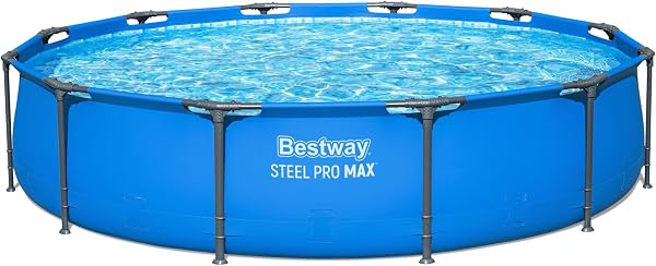 Bestway Steel Pro MAX Round Metal Frame Above Ground Outdoor Swimming Pool Set