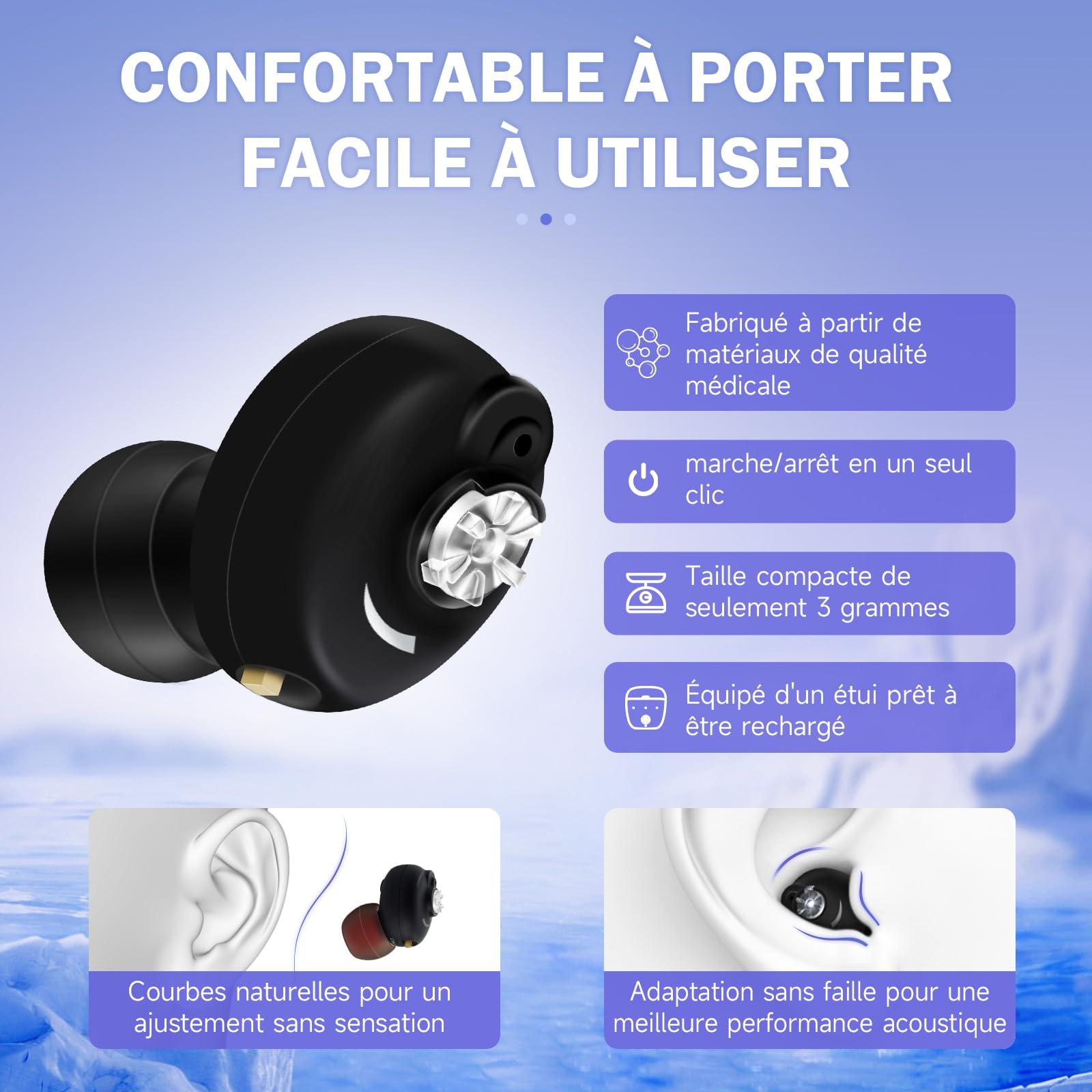 Britzgo Device - Casque Intra-auriculaire Haute Performance (autonomie de 15 Heures, Charge Rapide) - Noir (Double)