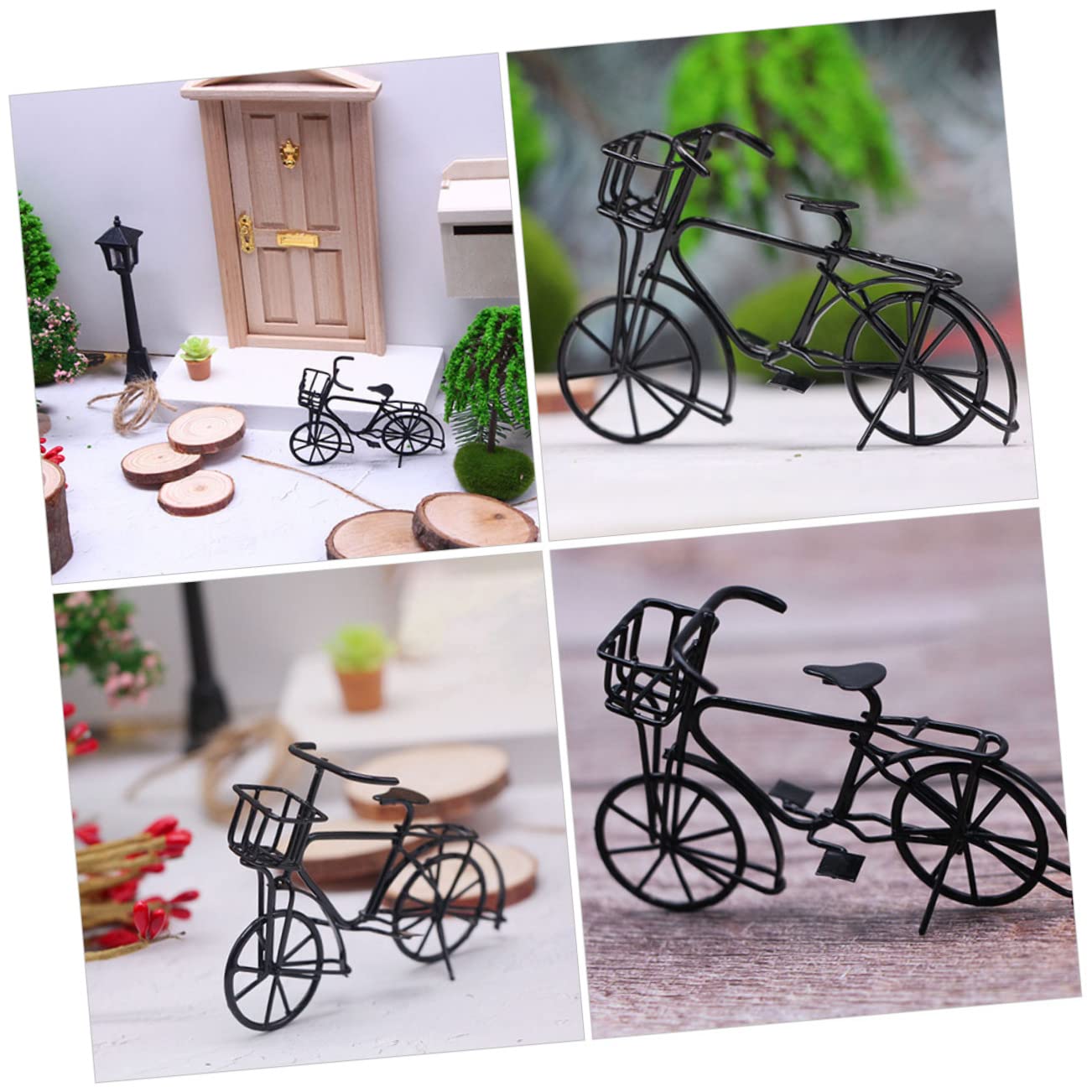 Kisangel Small Bike Adornment Metal Bicycle Model Mini Creativity Bike for Children's Learning