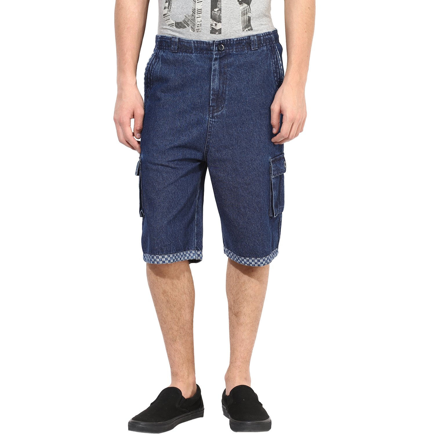 hypernation Blue Color Denim Three Fourth for Men-picture-34