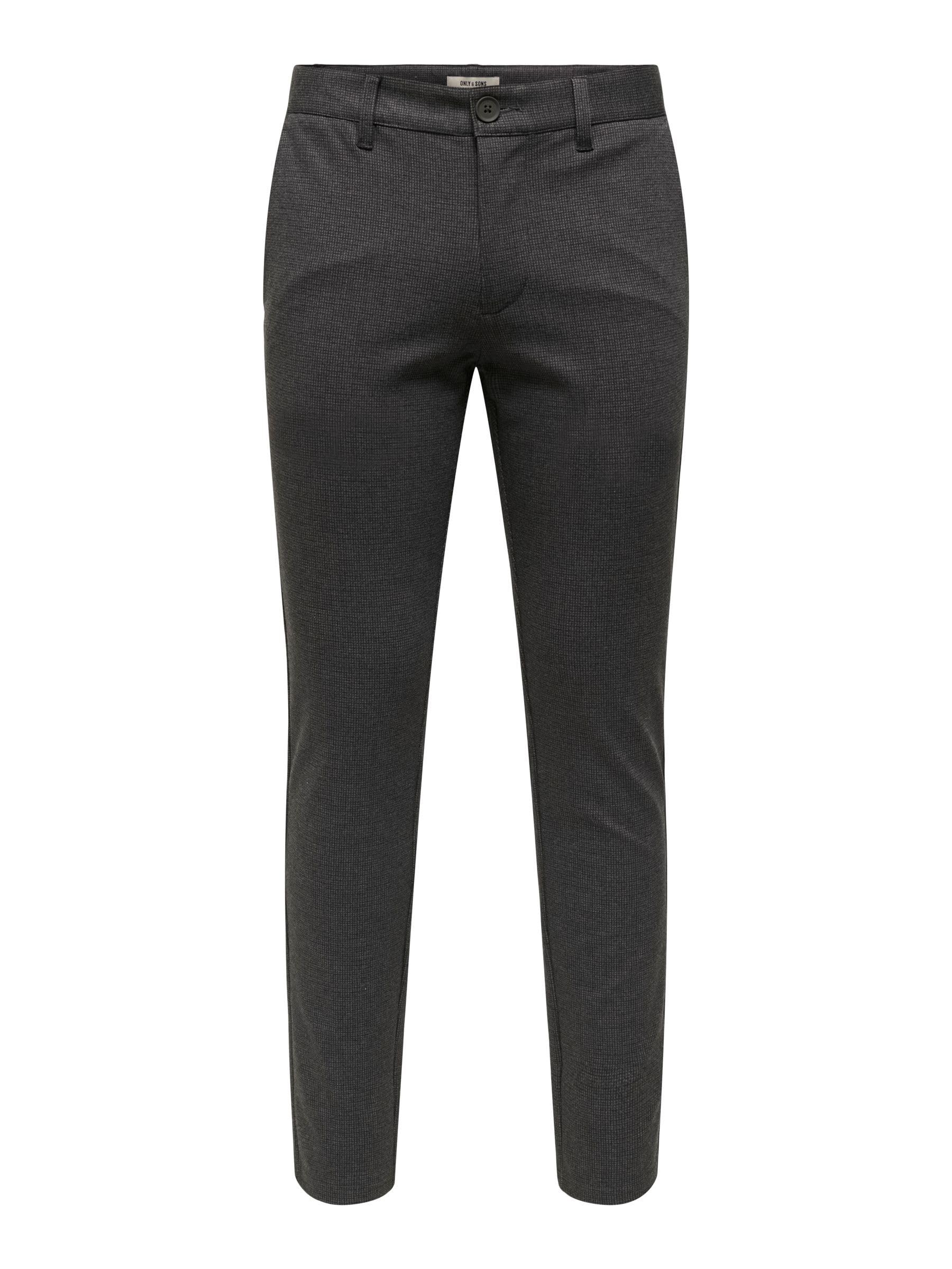 ONLY & SONS Onsmark Slim Check 020960 Trousers, Coffee Bean, 34 W/32 L
