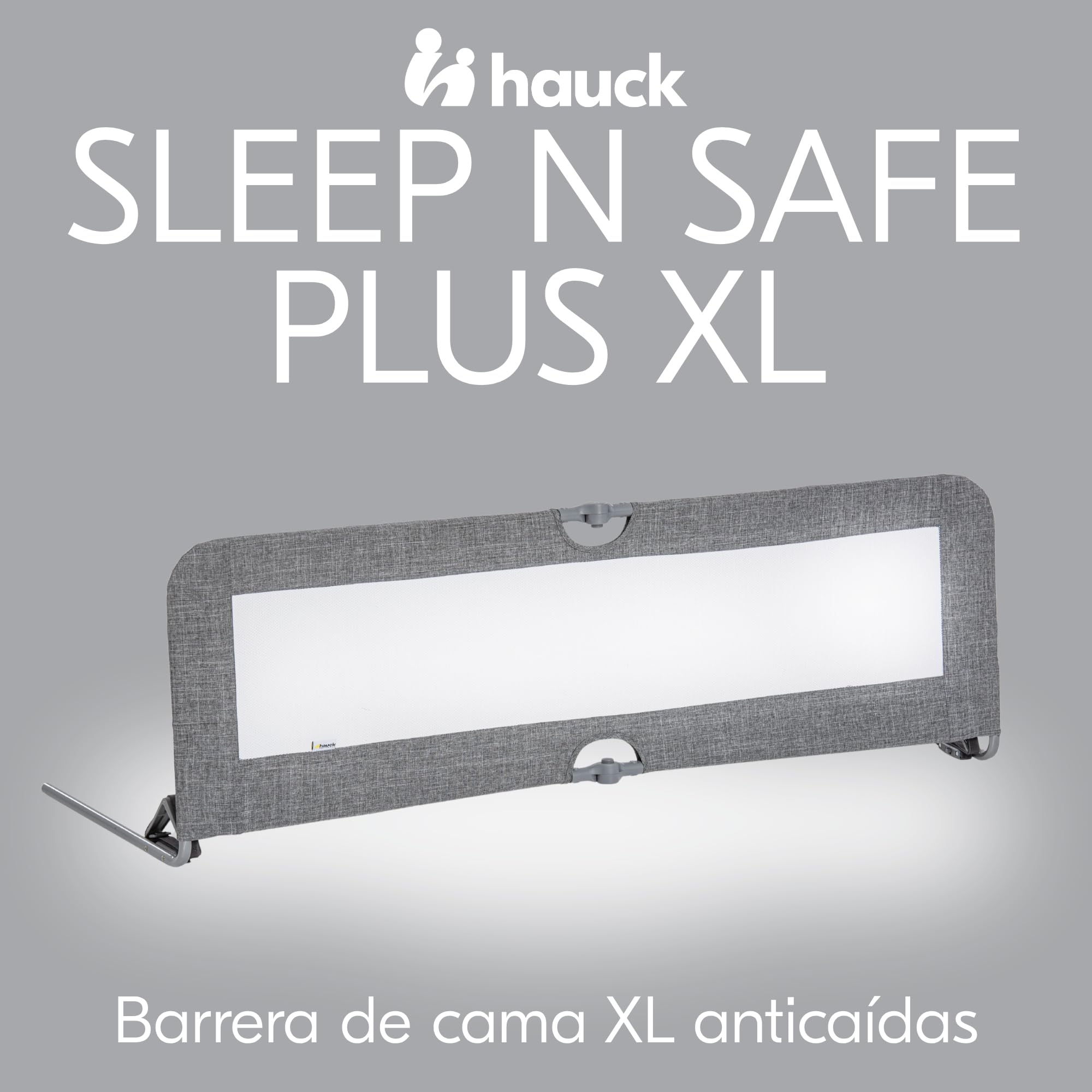 hauck Barrera Anticaídas Plegable para Niños - Protección Cama 150x50x44cm - Portátil y Segura con Ventana de Malla