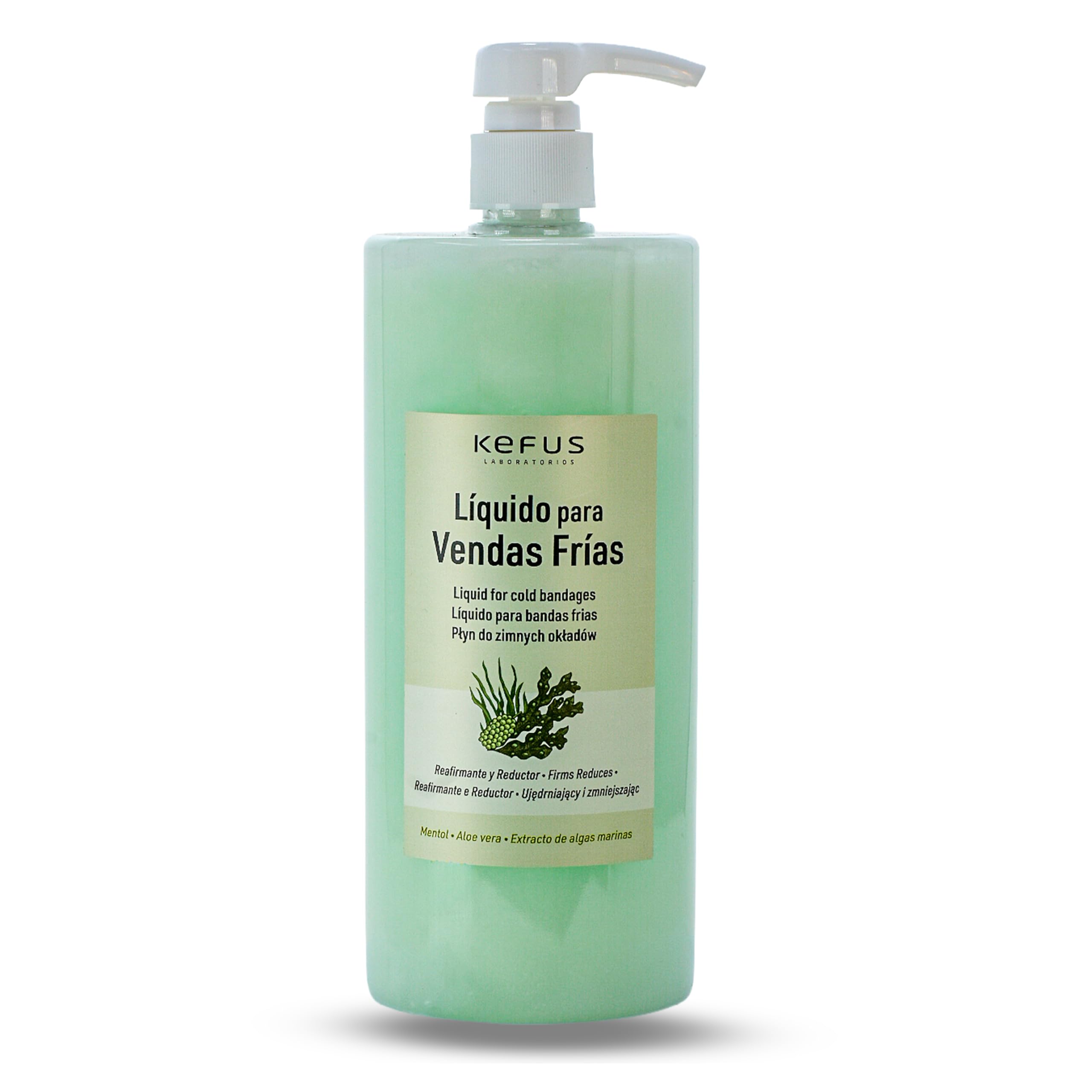 KEFUS Líquido Vendas Frías 3000 ml | Tratamiento Corporal Reafirmante y Anticelulítico | Efecto Frío Drenante | Uso Profesional Estética