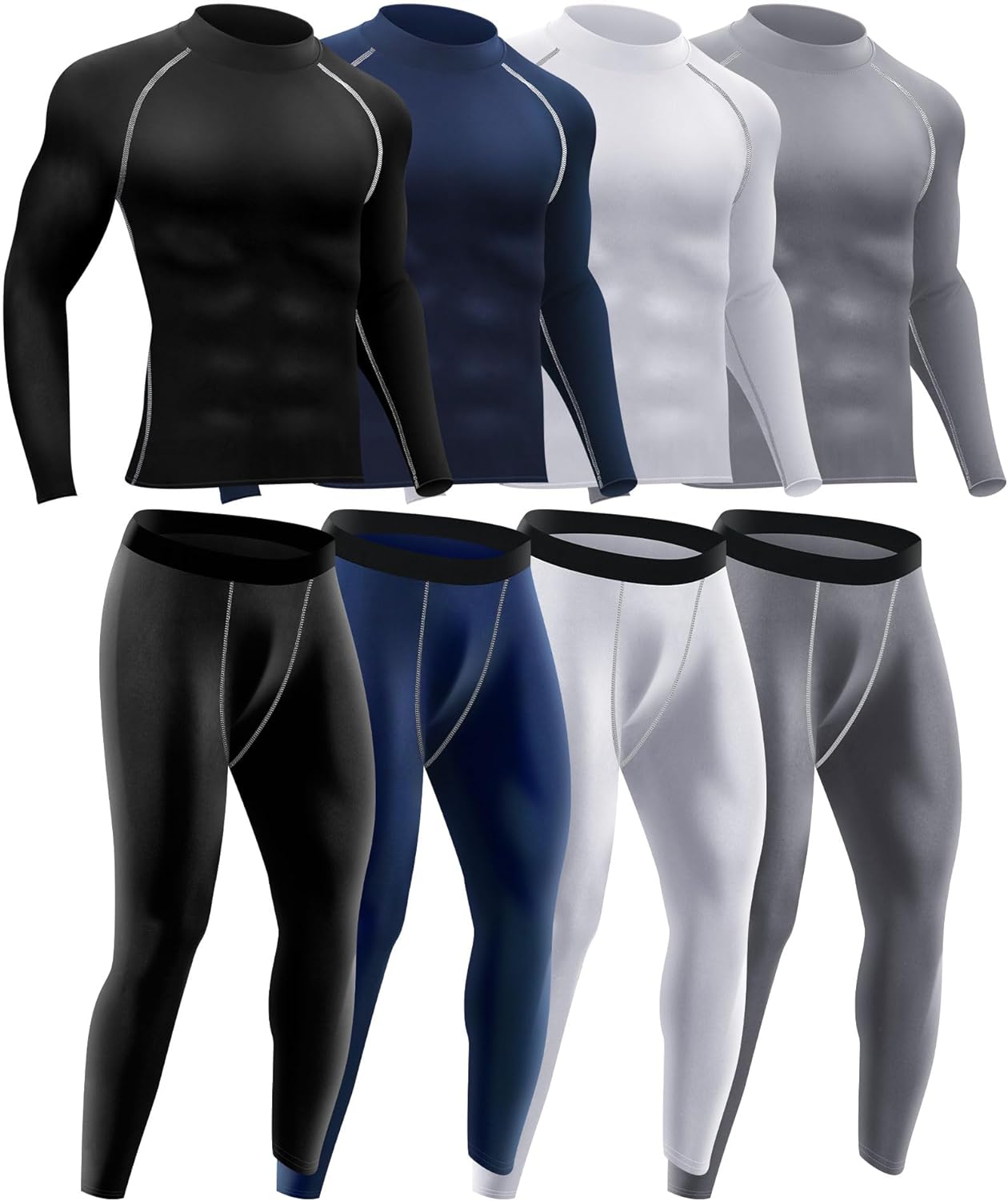 Hicarer Thermal Underwear for Men Mock Neck Men’s Base Layer Set for Winter Running Hiking Ski Gym Sports Hicarer Thermal Underwear for Men Mock Neck Men’s Base Layer Set for Winter Running Hiking Ski Gym Sports