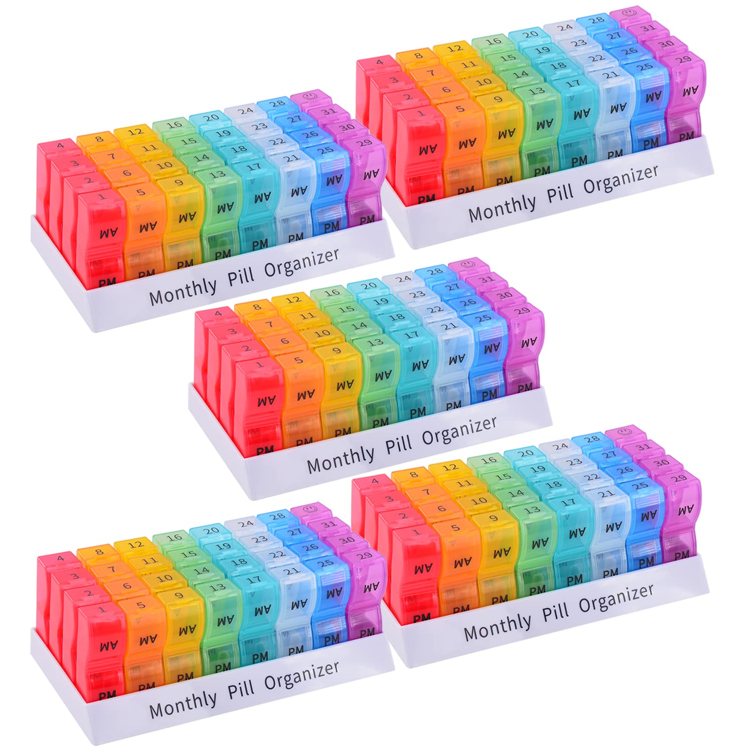 Greencycle Weekly 30 Day Pill Organizer 2 Times A Day Medicine Organizer Moisture-Proof Pill Cases Pill Box Design