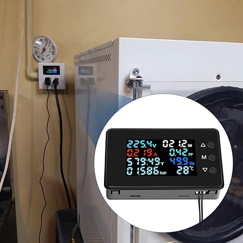 Miniatura 4 de Medidor de potencia de CA, multímetro de CA de 50-300 V 100 A con transformador abierto, pantalla digital, voltímetro de corriente, pantalla digital