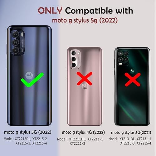 Miniatura 6 de RANYOK Funda tipo cartera para Moto G Stylus 5G 2022 de piel sintética de alta calidad con cierre RFID con cierre magnético funda protectora