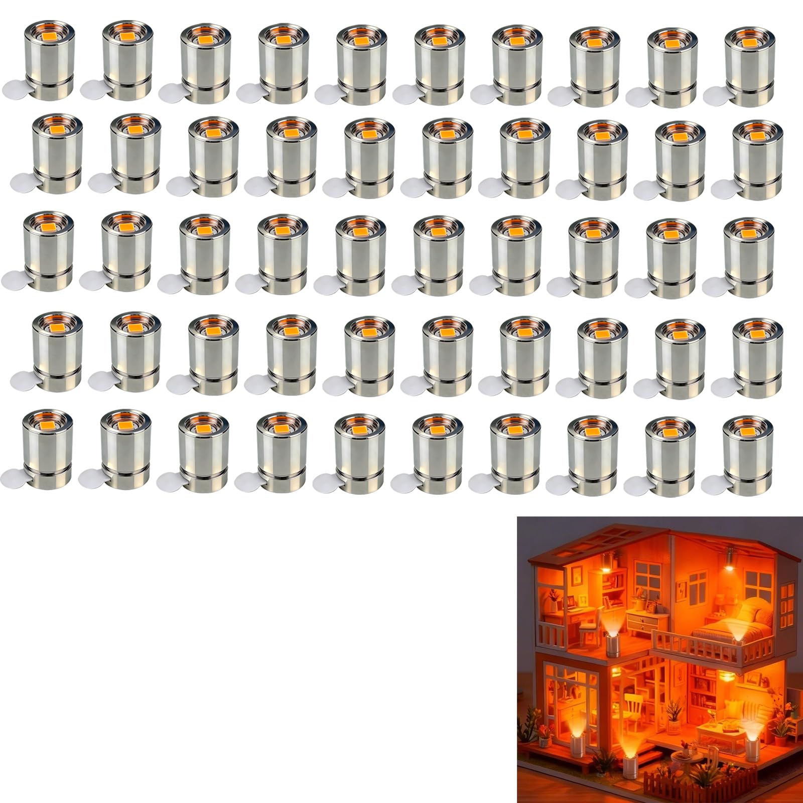 Pack de 50 Luces LED Pequeñas (Luz Blanca), Mini Lámparas a Pilas para Manualidades, Decoración de Fiestas y Accesorios para Casa de Muñecas, Iluminación Versátil para Proyectos Creativos — view 7