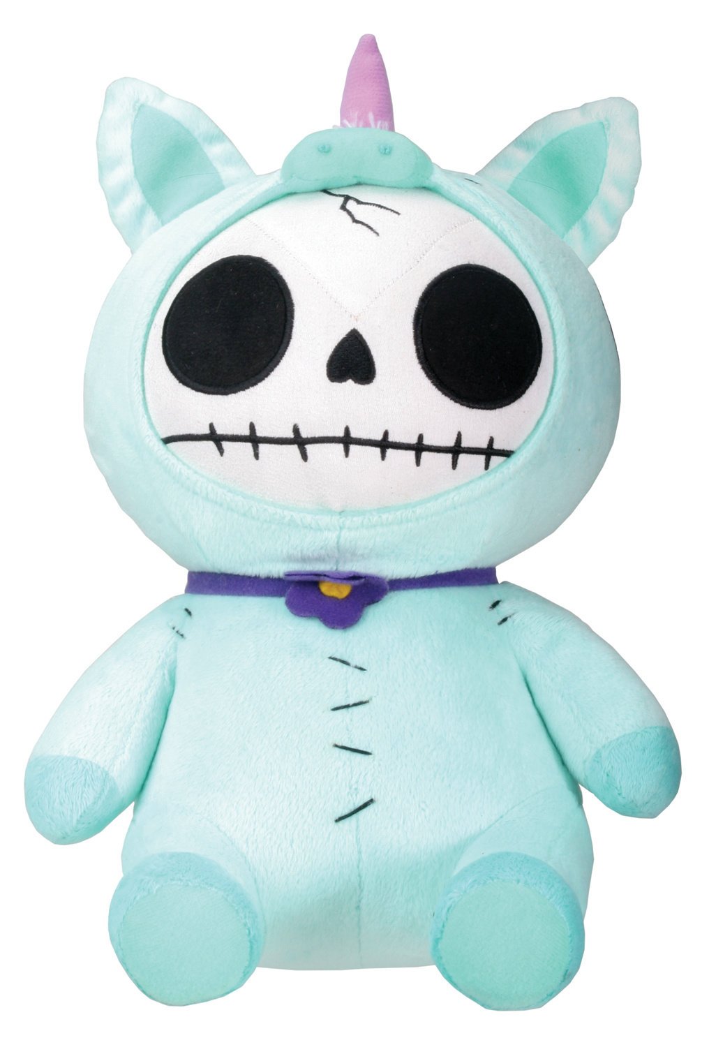 SUMMIT COLLECTION Furrybones Teal Unicorn Unie Wearing Purple Daisy Collar Plush Doll