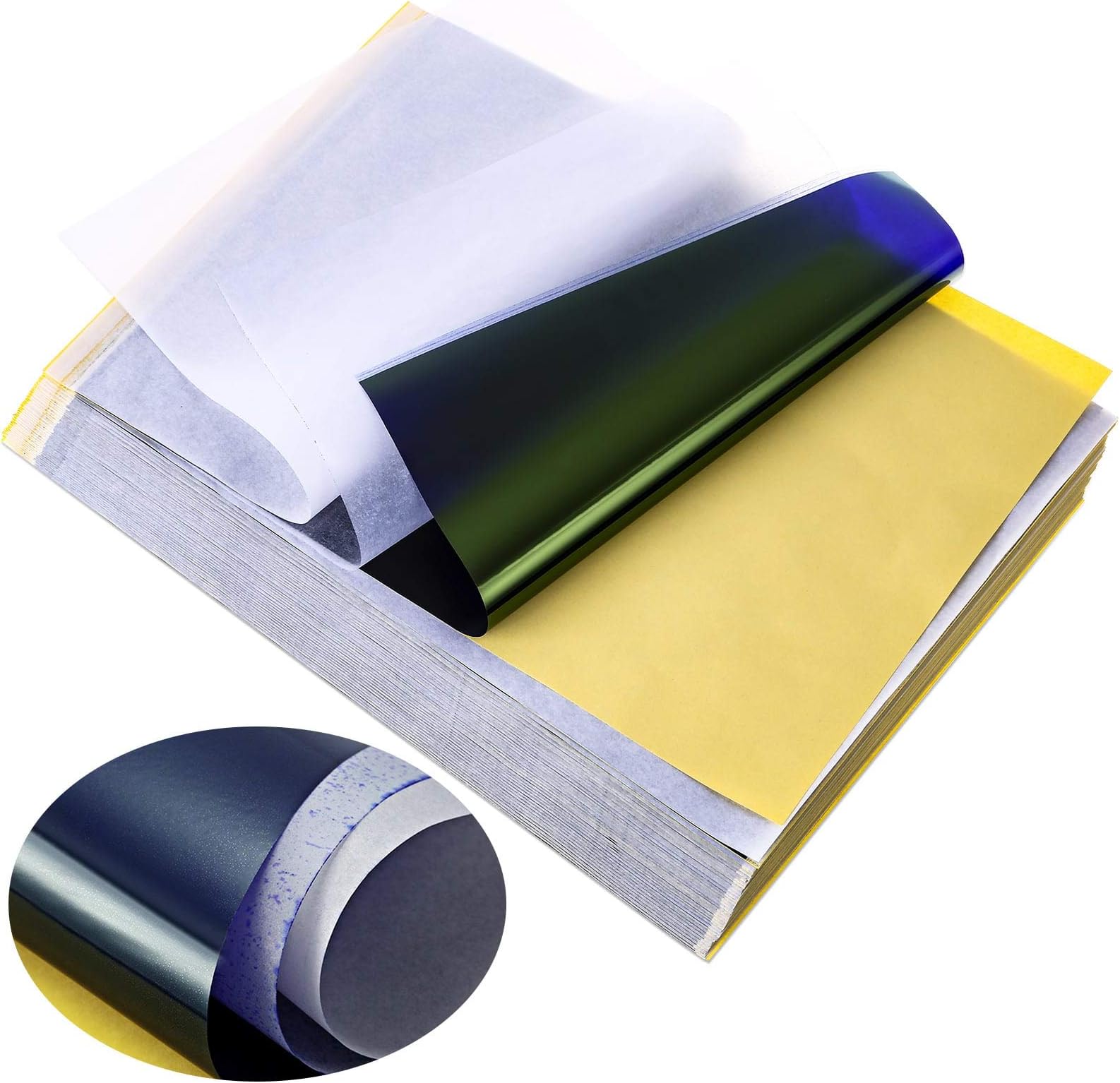 Audab 38 Sheets Tattoo Transfer Paper, Stencil Paper for Tattooing, 8 1/4 x 11 3/4