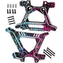 Aluminium Shock Tower Shock Mounts Upgrades Part for 1/10 Slash Rustler Stampede Jato 4X4 VXLBL-2s 4WD,F0rd Fiesta ST Rally VXLBL-2s,RC Front Rear Shock Mounts Hops Up,Colour