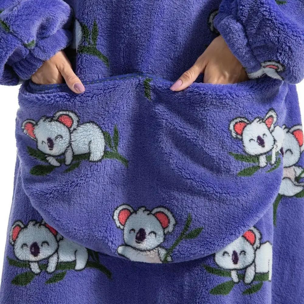 ZBDZSW flanelowy koc z rękawami zimowe bluzy z kapturem bluza ogromny koc do noszenia oversize bluza z kapturem dla kobiet mężczyzn odzież domowa