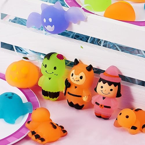 Miniatura 7 de JOYIN 24 piezas de juguete de Halloween Squishy Toy Mochi, que brilla en la oscuridad, para aliviar el estrés, decoración de fiesta de Halloween,