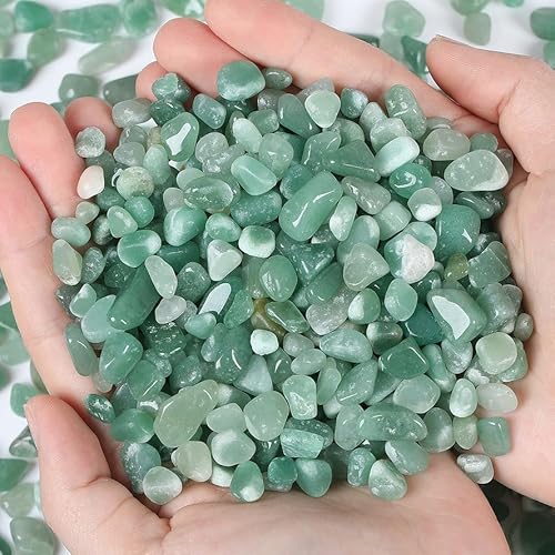 Sahoottie 250g Grüner Aventurin Trommelsteine 7-9 mm Kleine Aventurin Steine Kristall Chips Grüne Deko Edelsteine Heilsteine Kleine Edelsteine für Aquarium Dekoration Heilung
