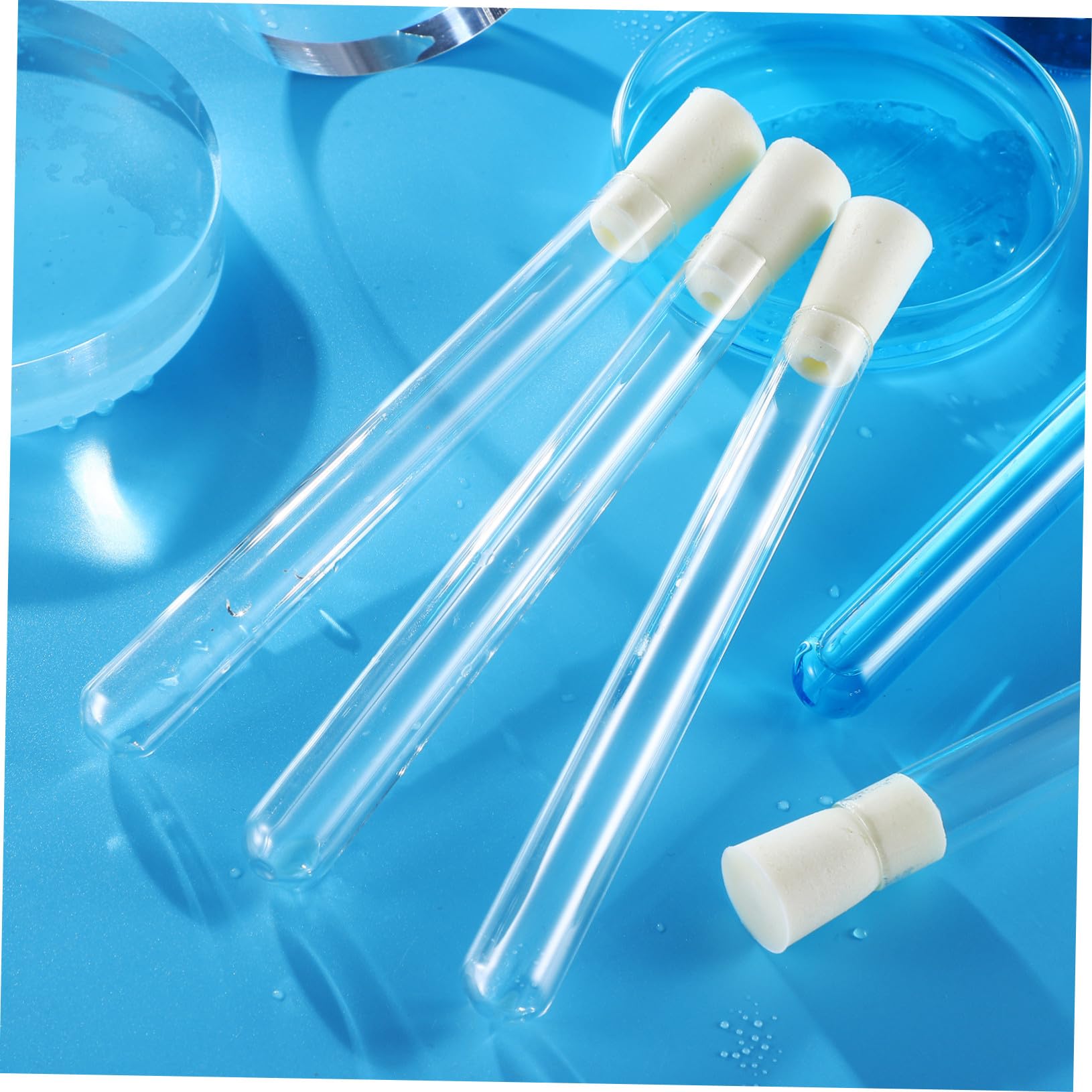 SOLUSTRE 30 Piezas Tubos de Ensayo de Vidrio Tubos para Experimentos Científicos con Tapones de Silicona de Vidrio para Propagación de Plantas de Ensayo Científicos Prueba de Fugas