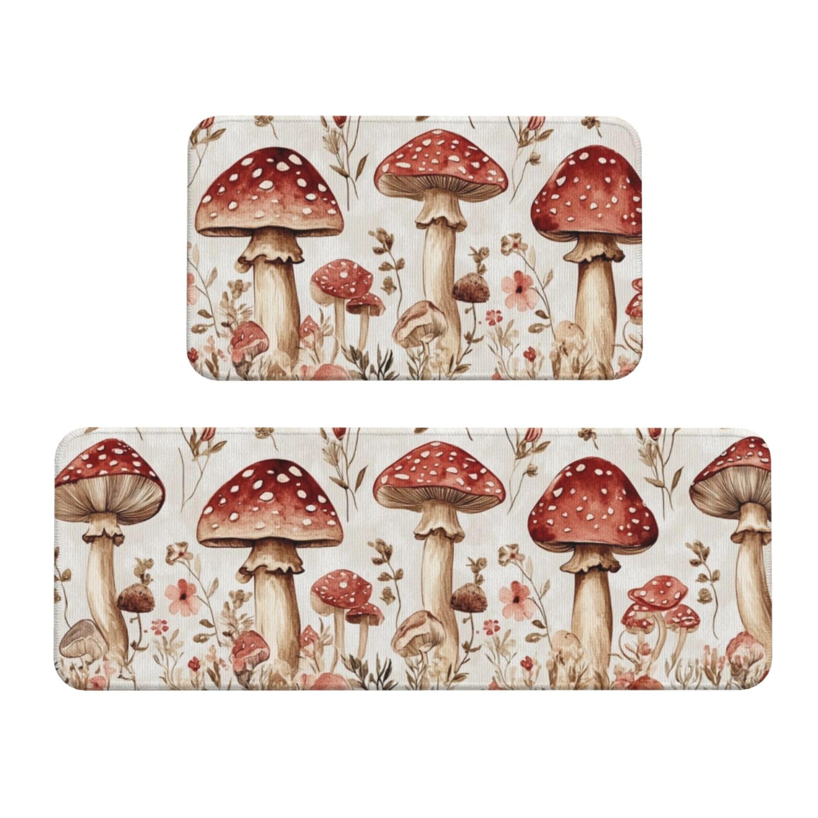 Tapetes de cocina acolchados de hongos para un suelo cómodo y decorativo
