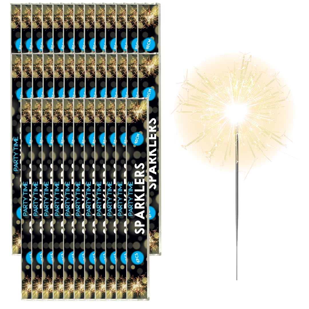 Hand-Held Sparklers 40cm - 36 Packs of 6 - Ideal for Bonfire Night, Halloween, Christmas, and New Year Celebrations - Total of 216 Sparklers