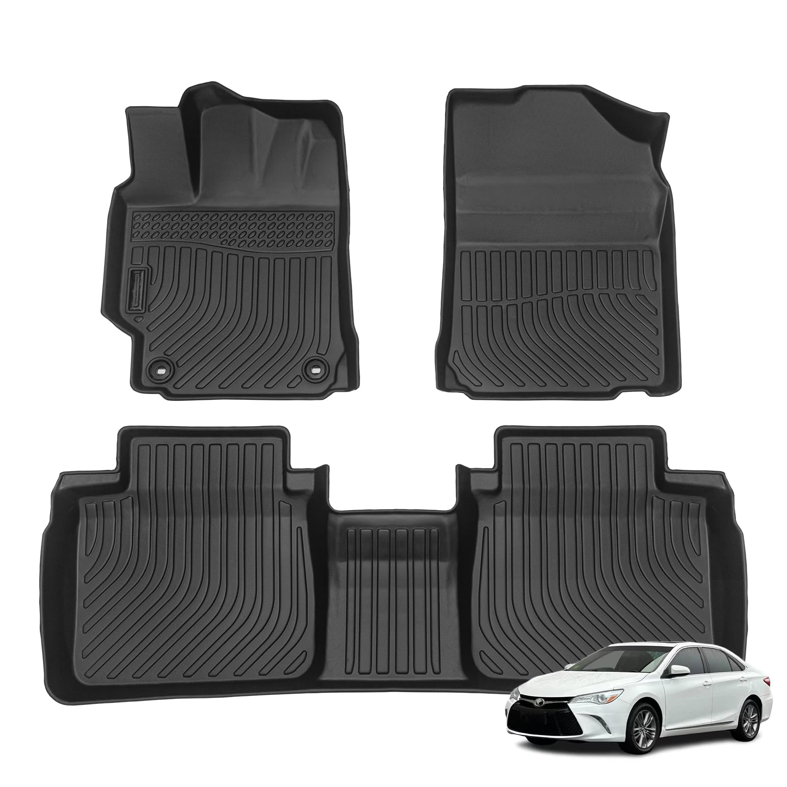 AZYT® Floor Mats for 2012-2017 Toyota Camry All Weather Automotive TPE Liners Set Anti-Slip Waterproof Floor Liners Accessories, Black