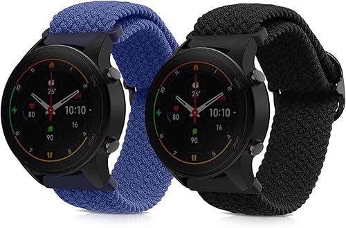 kwmobile Correa de reloj de nailon compatible con Xiaomi Mi Watch Color Sport S1 Active Strap 2 pulseras de repuesto para rastreador de fitness