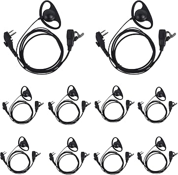 BD502 BD 502i 402i Earpiece 2Pin D Shape Walkie Headset for HYT Hytera BD502i BD552i BD612i PD402i PD482i PD502i PD562i TC508 BD500 TD500 TD560 PD530 PD506 PD560 PD415 10Pack Wired