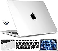 Vista 16 de TWOLSKOO Compatible con funda para MacBook Air M4 de 15 pulgadas versión 2025-2023 M4 A3241 M3 A3114 M2 A2941, carcasa rígida de plástico