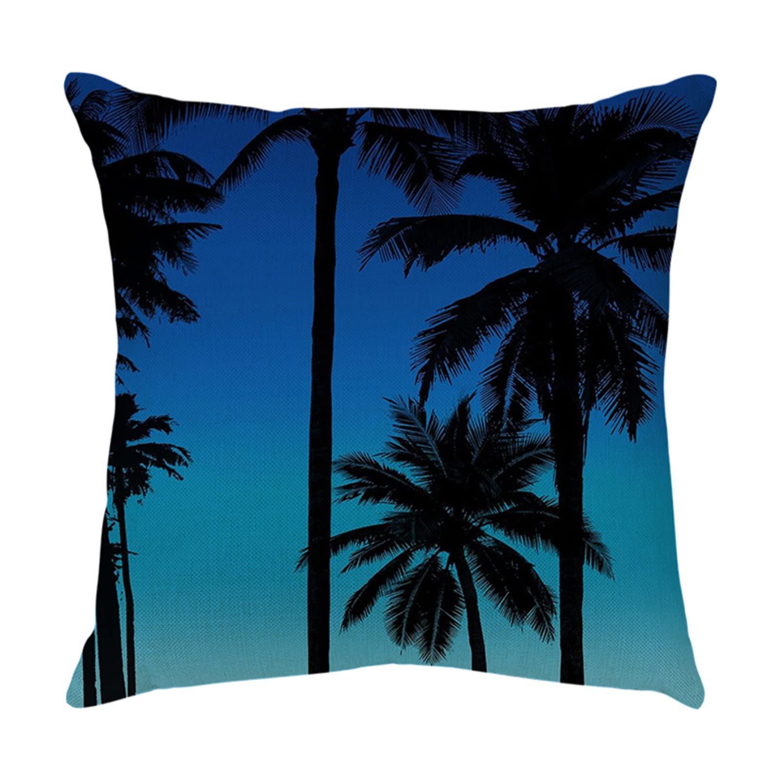 4 Piezas Funda de Almohada Palmera Negra Fundas de Cojín Terciopelo Sencillo y Decorativo para Sofá Camas Dormitorio Coche Lino Cojines Throw Pillow Covers 80x80cm/32x32 Inch