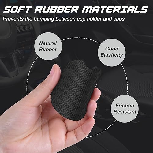 Miniatura 4 de Aiawoxc Portavasos para automóvil, paquete de 2 posavasos universales antideslizantes para automóvil, posavasos de goma con muesca para dedos,