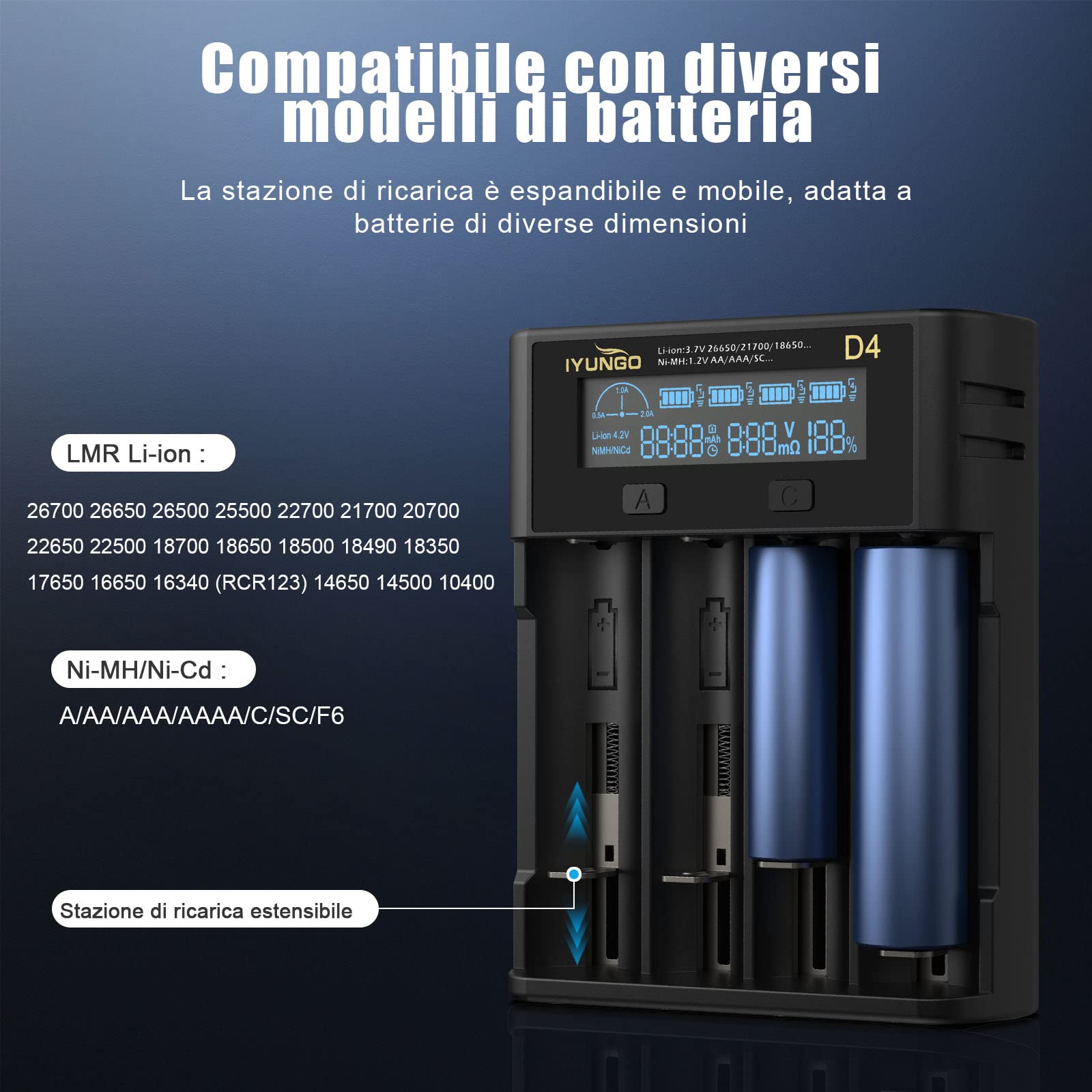 Caricabatteria Universale 4 Slot NI-MH - NI-CD - LI-ION FL-D4S FUEL RC | Accessori Softair - 3