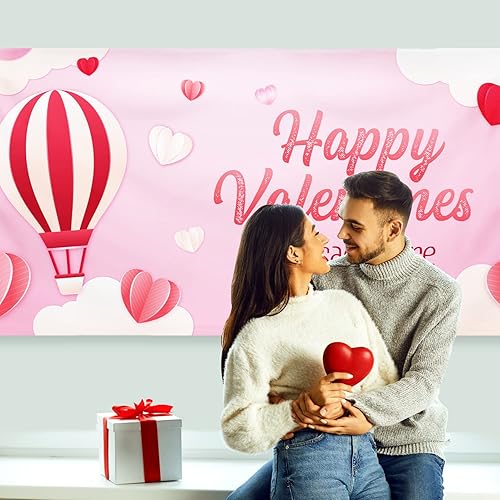 Miniatura 133 de Cartel de fondo personalizado para el día de San Valentín, decoración de San Valentín, letrero de vinilo con texto en inglés "Be My Valentine