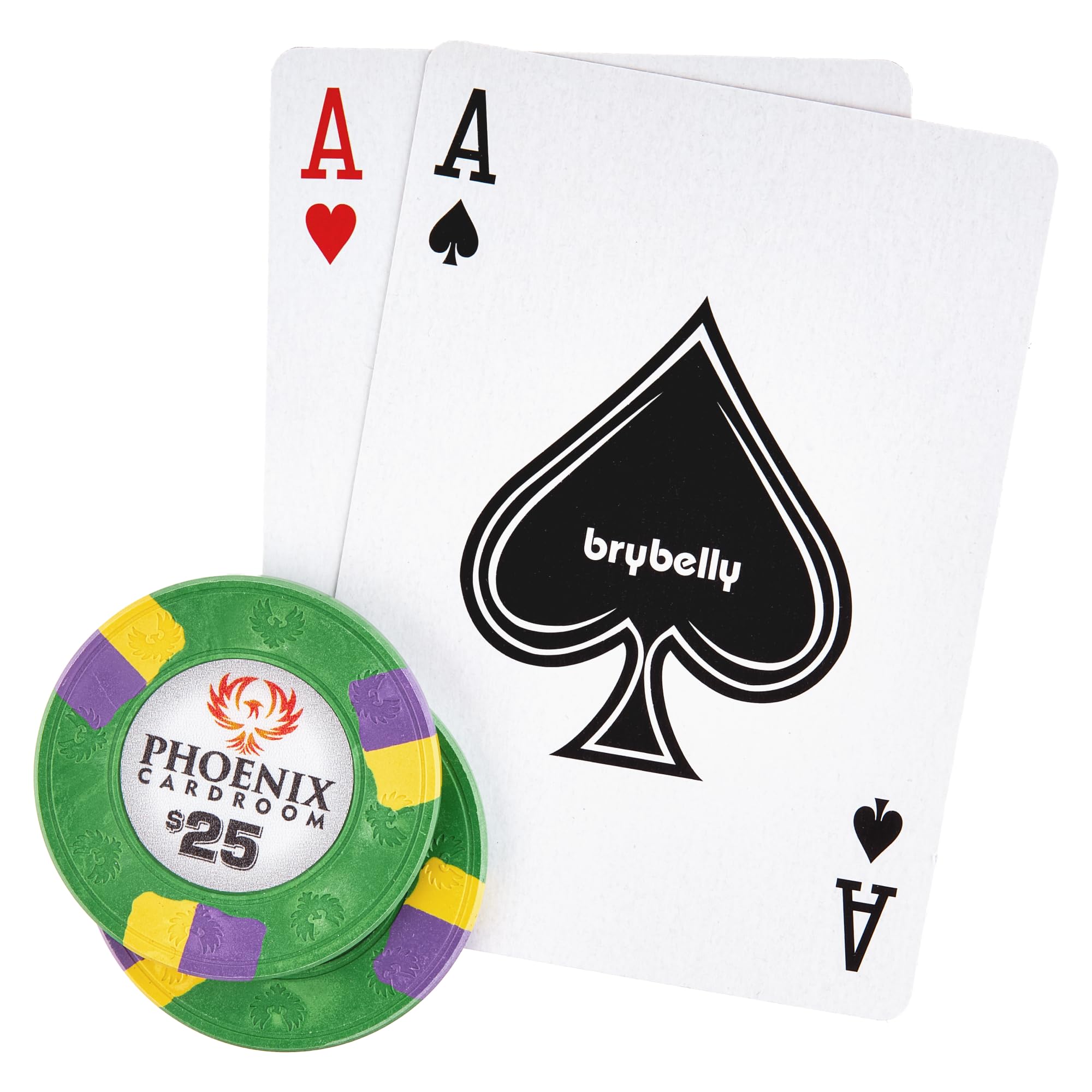 Brybelly Phoenix Lot de 50 jetons de Poker en Argile véritable de 10 g – Jetons de Poker de Style Casino Ultra Haut de Gamme