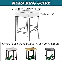 Vista 6 de ANWUCHEN Fundas de taburete rectangulares, paquete de 2 fundas elásticas impermeables de poliuretano rectangulares para taburetes de bar, fundas