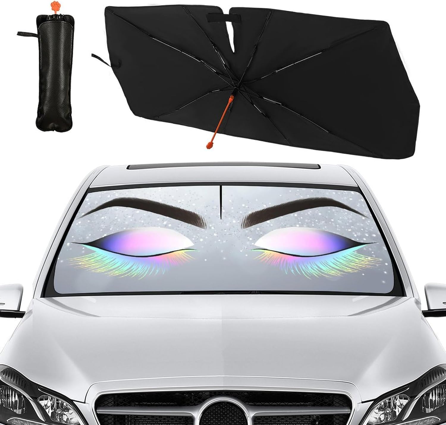 CHILL·TEK Women Eyes Eyelash Windshield Sun Shade Umbrella