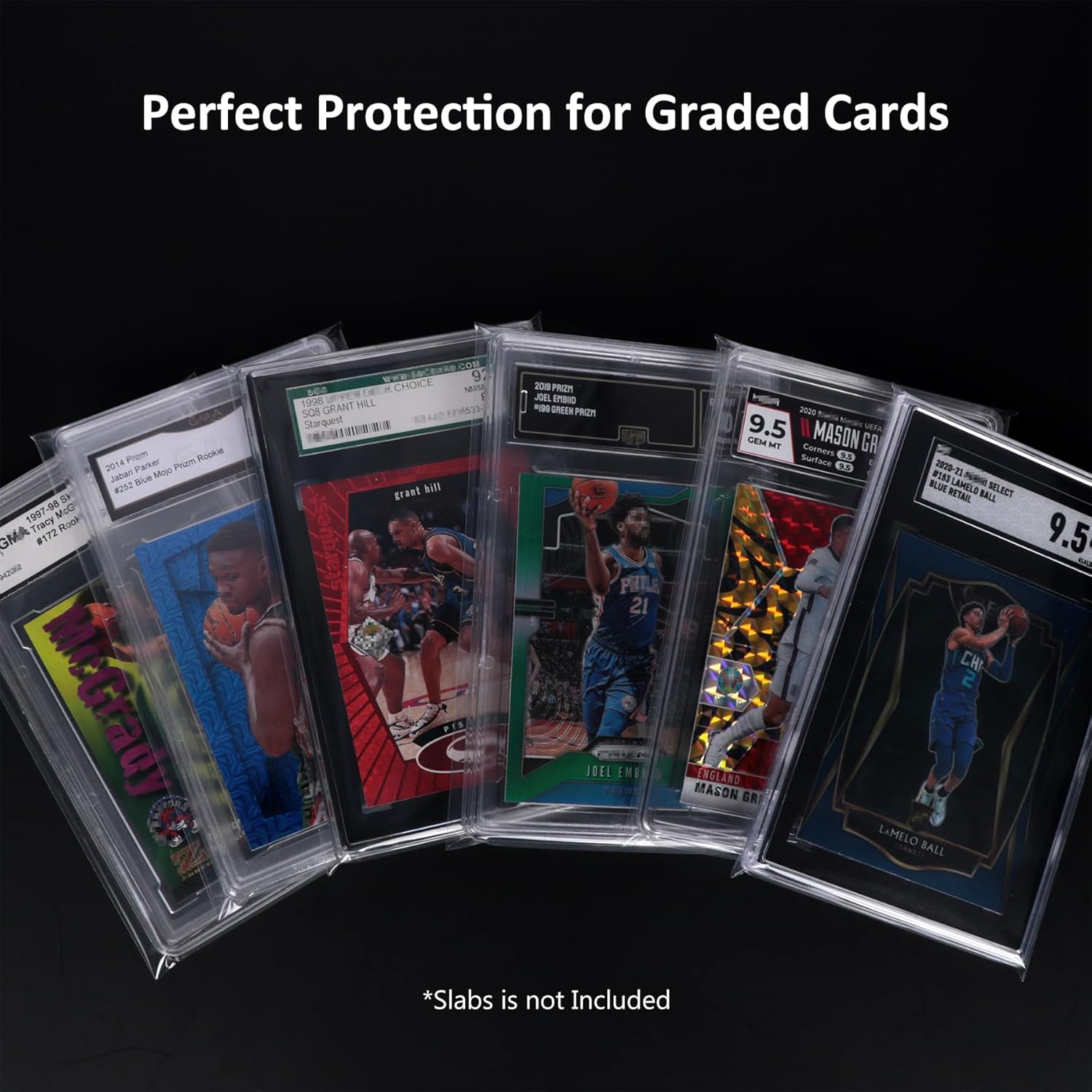 GrinOwl Graded Card Sleeves for SGC Slabs, Exact Fit Resealable Sleeves for SGC, HGA and GMA-Sized Slabs (600 Count)